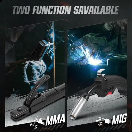 Miniatura 4 de DNA Motoring Soldador MIG portátil 140A, Soldador de núcleo de flujo de 110 V, 2 en 1 Stick MMA/Flux MIG Máquina de soldadura IGBT Inversor, Máquina