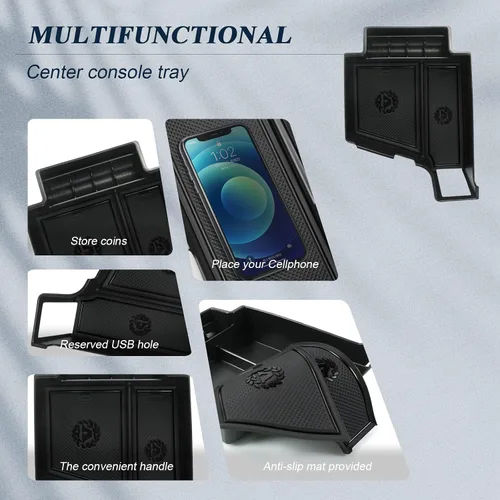 Miniatura 6 de BIBIBO 2023 2024 XC60 XC90 S90 V90 Organizador de Consola Central para Volvo XC60 V60 S60 S90 V90 XC90 de 2018-2023 2024 Caja de Almacenamiento