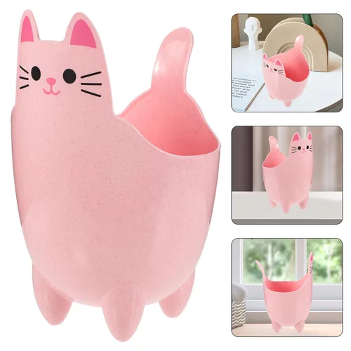 Miniatura 3 de Cabilock Mini basurero de escritorio, cubo de basura, mini bote de basura, lindo cubo de basura pequeño con tapa, cubo de basura de mesa de mesa