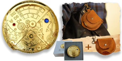 Miniatura 26 de UD - Juego de dados mecánicos de ruleta únicos DND Steampunk Dragones de metal D y D con dados TRPG DND 7 en 1 Spinner Metal D&D Juego de dados