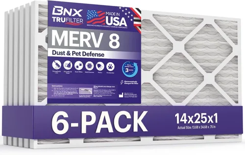 Miniatura 15 de BNX TruFilter - Filtro de aire MERV 8 de 16 x 25 x 1 pulgadas (paquete de 12) – Fabricado en Estados Unidos – Protección contra el polvo
