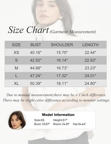 Miniatura 4 de Flygo Chaleco acolchado para mujer, ligero, sin mangas, cuello alto, con botones, acolchado con bolsillos