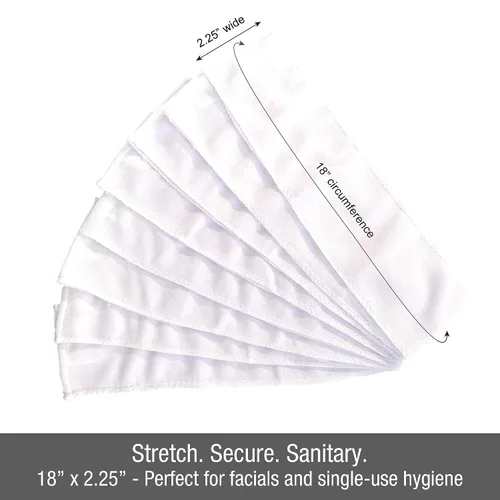 Miniatura 2 de APPEARUS Diademas desechables sin cierre de tela de algodón elástico para spa facial (48 unidades) Cotton poly blend stretch fabric with