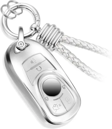 Miniatura 32 de Funda para llavero Nissan con llavero de cuerda trenzada de metal de lujo, funda suave mejorada para llave Nissan (solo 3 botones)