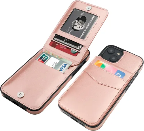 Miniatura 24 de KIHUWEY Compatible con iPhone 14 Funda Cartera con Soporte para Tarjeta de Crédito, Tapa de Cuero Premium con Cierre Magnético Soporte Funda