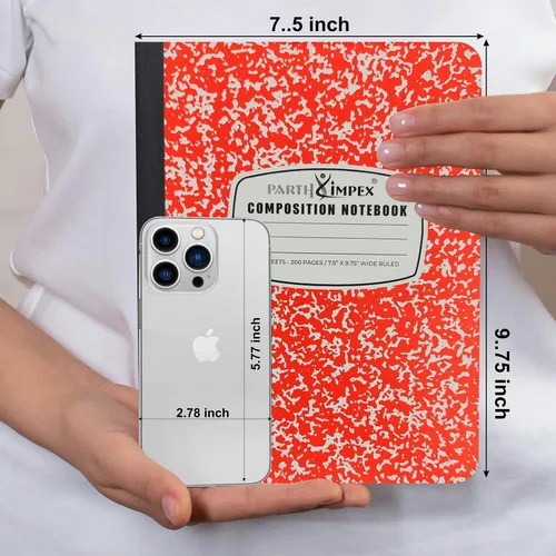 Miniatura 2 de PARTH iMPEX Paquete de 12 cuadernos de composición a granel con rayas anchas, 200 páginas (100 hojas), 9-3/4 x 7-1/2, cuadernos de tapa dura