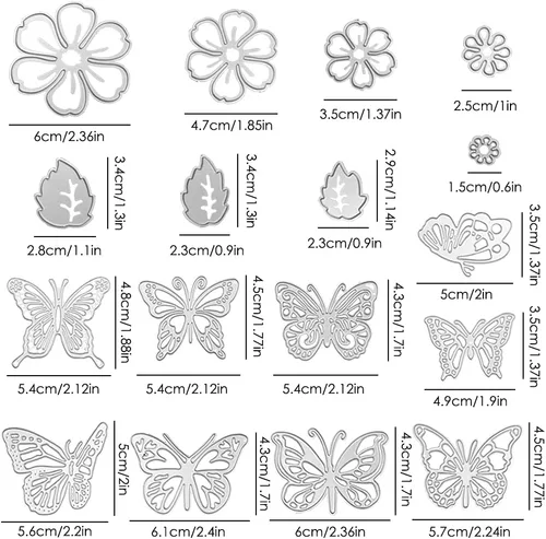 Miniatura 3 de 17 troqueles de corte de plantilla en relieve, hojas de mariposa y flores de AIFUDA para manualidades, álbumes de recortes, marco de fotos, álbum
