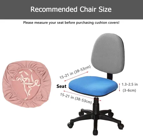 Miniatura 6 de Melaluxe Funda para silla de oficina de jacquard elástico, extraíble y lavable, funda de asiento giratoria para silla de escritorio, color negro
