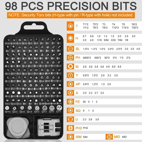 Miniatura 2 de Kit de destornilladores de precisión todo en uno definitivo de 117 en 1: juego de herramientas magnéticas profesionales para MacBook, iPhone