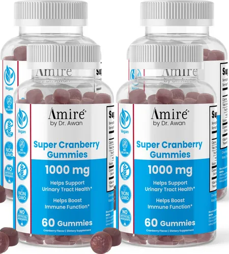 Miniatura 6 de Amire by Dr. Awan Super Cranberry Gomitas ayudan a apoyar la salud del tracto urinario, ayuda a aumentar la función inmunológica, masticables