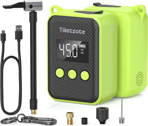 Electric Mini Bike Pump 130 PSI, Portable Bike Tire Pump with Gauge, Rechargeable Tiny Bicycle Inflator, Auto-shutoff Air Pump for
