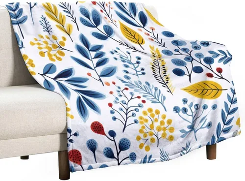 Miniatura 40 de Manta de verano con parches bohemios, vintage, bohemia, acogedora manta de franela para sofá, cama para niños y adultos, 30 x 40 pulgadas, manta