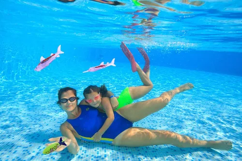 Miniatura 3 de Juguete de piscina de buceo bajo el agua, lanzamiento, torpedo, tiburón, paquete de 4