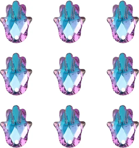 Miniatura 12 de Cuentas de cristal facetado de diamantes de imitación, Vidrio Plata Diamante de imitación, cristal Colorido#Corazón irregular