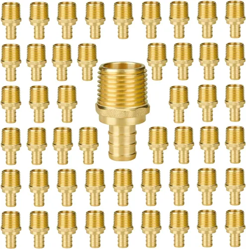 Miniatura 33 de SUNGATOR Paquete de 50 accesorios Pex de 1/2" en T, accesorios Pex de 1/2 pulgada en T, sin plomo, de latón, certificados NSF