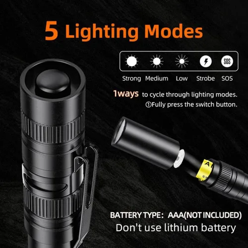 Miniatura 3 de Linternas para bolígrafos, linterna de bolsillo pequeño con clip, fuente de luz compacta y conveniente para uso diario