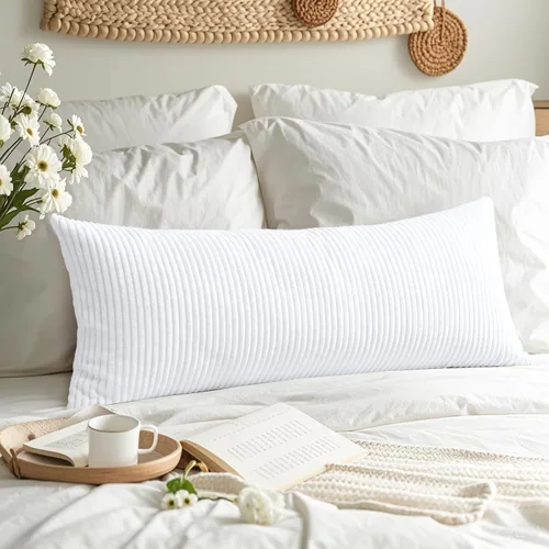 Miniatura 344 de Artscope Fundas de Almohada de Pana a Rayas Acogedoras Súper Suaves Decorativas Cuadradas Fundas de Cojín para Sofá Sillón Dormitorio Decoración