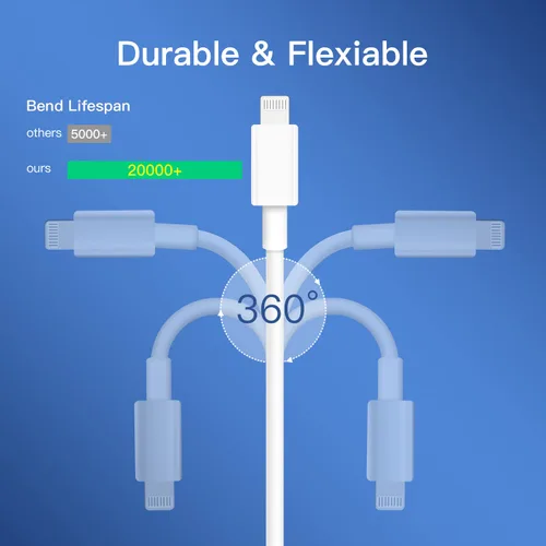 Miniatura 4 de Mitesbony - Cable USB C a Lightning [certificado MFi] Paquete de 3 cables de carga para iPhone de 1.8 m, entrega de energía tipo C, cable de carga