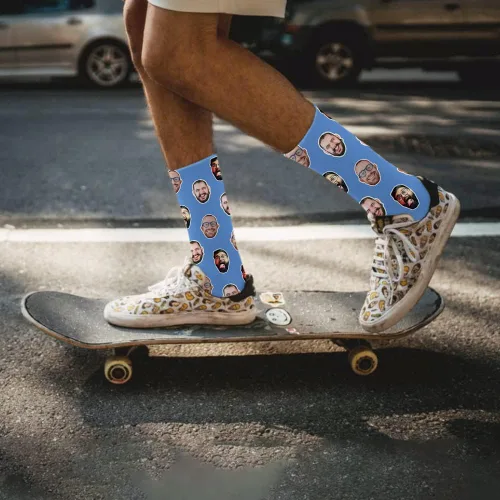 Miniatura 4 de Laffyett Calcetines personalizados con fotos, calcetines de cara personalizados con imágenes, calcetines novedosos personalizados divertidos
