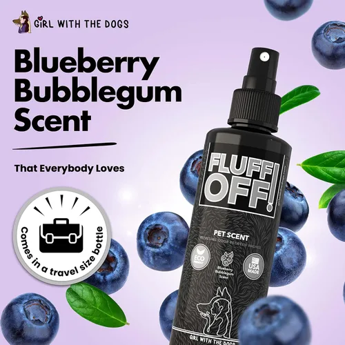Miniatura 3 de Girl With The Dogs FLUFF OFF - Aroma para mascotas (Blueberry Bubblegum) 8 onzas, para gatos y perros, fabricado en Estados Unidos