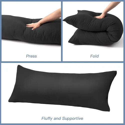 Miniatura 6 de DOWNCOOL Relleno de almohada de cuerpo completo de lujo con funda de fibra, almohada corporal ultrasuave para dormir, inserto de almohada de cama