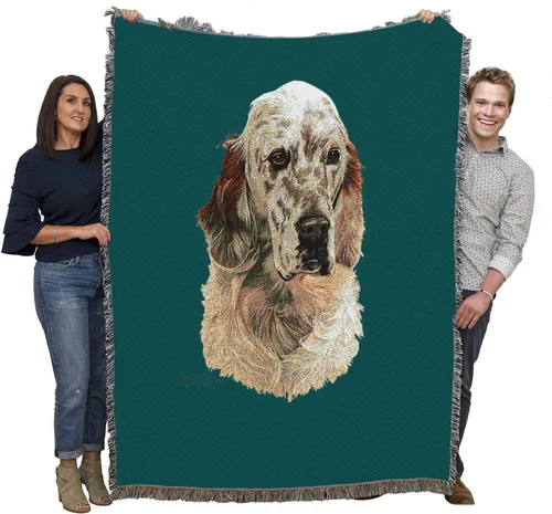 Miniatura 17 de Pure Country Weavers Manta tejida English Setter Blue BG por Robert May - Manta de tapiz de algodón, fabricada en los Estados Unidos, 72 x 54