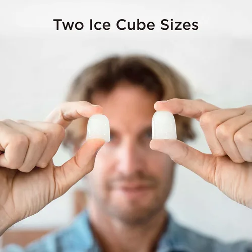 Miniatura 5 de Silonn Máquina de hielo para encimera: máquina de hielo autolimpiante eficiente con capacidad de 2 litros, 26 libras en 24 horas, 2 tamaños de hielo