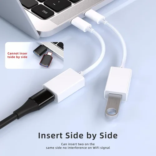 Miniatura 5 de ZVGMOOE Adaptador USB C a USB 3.0, paquete de 2 unidades, USB C macho a USB hembra OTG cable Thunderbolt3 a USB adaptador compatible con MacBook