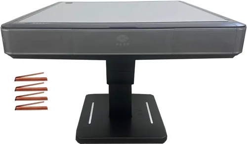 Mesa Mahjong automática plegable ultra fina gris de 1.417 in azulejos numerados de Mahjong americano + 4 estantes + cubierta de mesa dura.