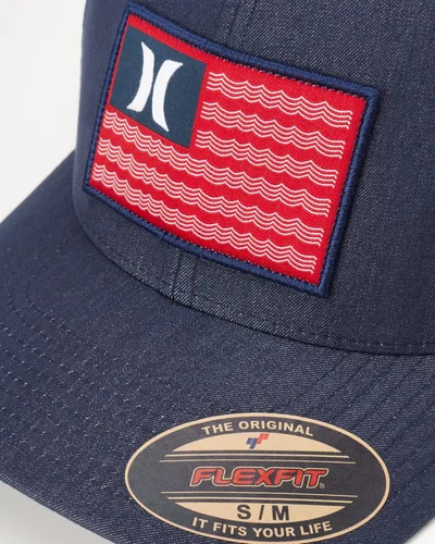 Miniatura 5 de Hurley Sombrero para hombre - Gorra de camionero ajustada con malla Icon Flag