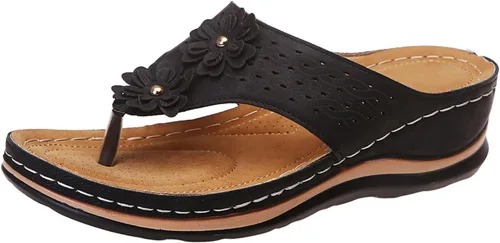 Miniatura 31 de Sandalias ortopédicas con soporte de arco, sandalias planas para exteriores, estilo bohemio, para caminar, cómodas, elegantes, informales