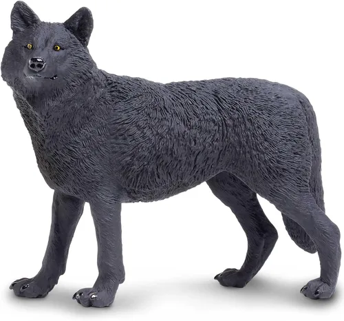 Miniatura 5 de Safari Ltd. Figura de lobo negro, figura realista de 5.3 pulgadas, juguete educativo para niños, niñas y niños a partir de 1 año