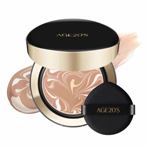 Miniatura 37 de [Tamaño mini] AGE20'S Signature Essence Pact 13C Base de cojín coreana vegana Paquete de 1 Base crema, acabado húmedo y brillante, cobertura