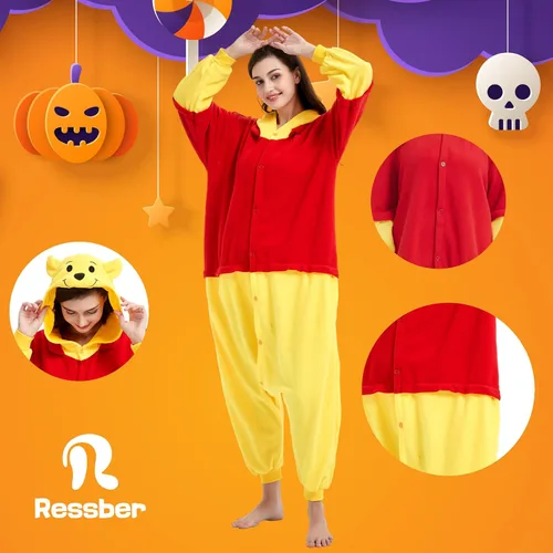 Miniatura 3 de ressber Unisex Adult Onesie Pajamas Animal One Piece Halloween Costume Christmas Sleepwear Jumpsuit