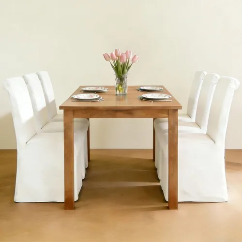 Miniatura 5 de Parsons - Juego de 2 sillas de comedor tapizadas con falda extraíble lavable, sillas de cocina con respaldo alto y patas de madera maciza, tela