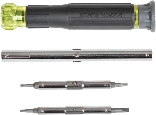 Miniatura 9 de Klein Tools 32314 Destornillador electrónico, 14 en 1 con 8 puntas de precisión, ranurado, Phillips y brocas TORX a prueba de manipulación, 6 llaves