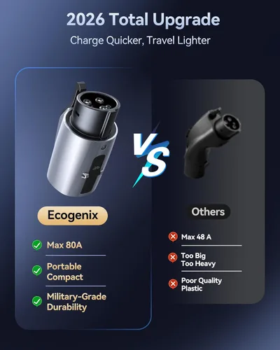 Miniatura 3 de Ecogenix Adaptador de carga Tesla a J1772 (máximo 80 A, 240 V), adaptador NACS a J1772, adaptador J1772 EVs, compatible con conector de pared Tesla