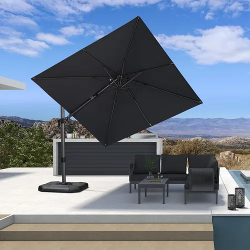 Miniatura 115 de PURPLE LEAF Sombrilla de Patio de 8 Pies para Exteriores Sombrilla Cantilever Cuadrada de Aluminio Sombrilla Offset con Rotación de 360 Grados
