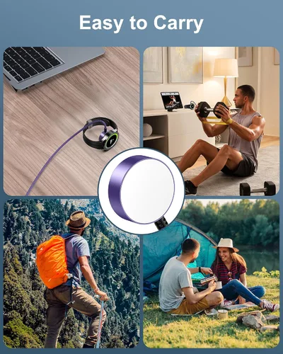 Miniatura 5 de Cargador de 3.3 pies para Galaxy Watch 7, cargador inalámbrico magnético Samsung [puerto dual USB A/C] cable de carga rápida compatible con Galaxy