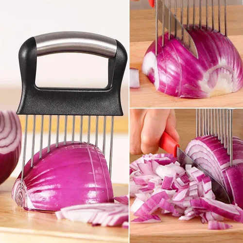 Miniatura 4 de Soporte de Cebolla para Rebanadas, 2025 Nuevo Soporte de Cebolla de Acero Inoxidable, Cortador de Vegetales, Cortador de Limón, Herramienta de 1