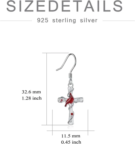 Miniatura 65 de POPKIMI Bonitos aretes colgantes de animales, joyería de animales, regalos de cumpleaños y Navidad para mujeres, aretes de ópalo de cristal de plata