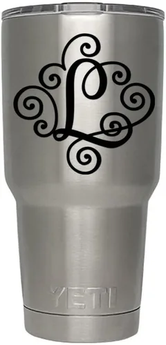 Miniatura 83 de Monogram - Calcomanía troquelada/vinilo adhesivo. Haga clic para opciones de color/letra. Disponible en cuatro colores y todas las letras de la A