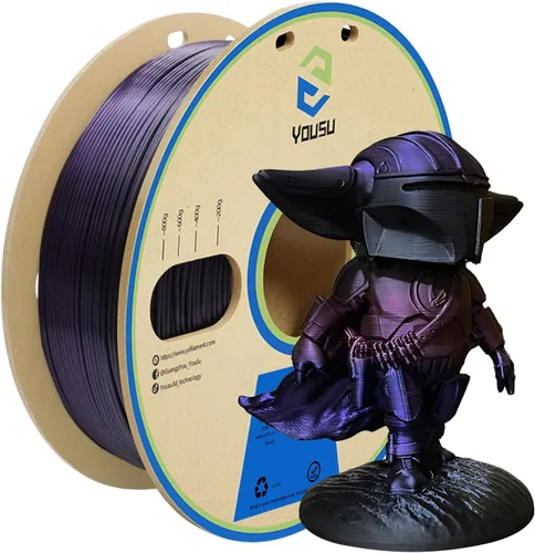 Miniatura 26 de Yousu Seda de Doble Color Filamento PLA para 3D Impresora Filamento Coextrusión PLA Multicolor Filamento PLA 1.75mm (± 0.03 mm) Compatible