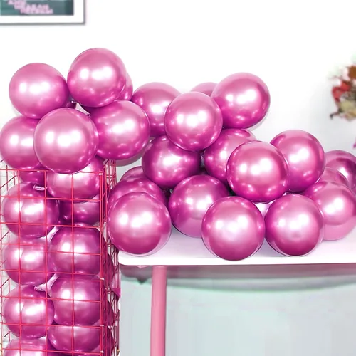 Miniatura 8 de 100 globos metálicos cromados negros de látex de 12 pulgadas, globos gruesos brillantes para decoración de fiestas
