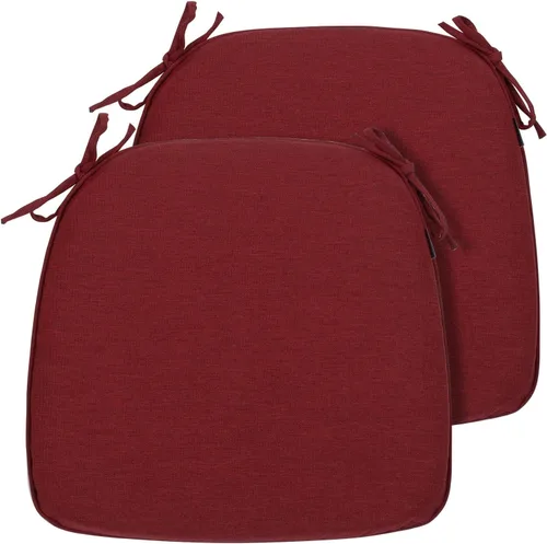 Miniatura 13 de Magpie Fabrics Juego de 2 cojines para sillas de exteriores e interiores de 17 x 16 x 2 pulgadas con lazos, impermeables, para todo tipo de clima