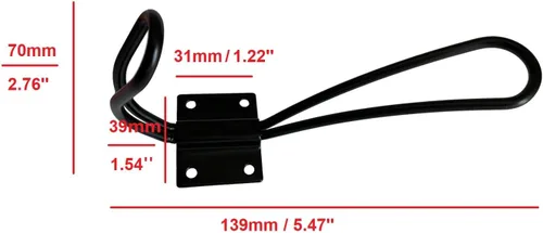 Miniatura 2 de Ganchos de alambre negros para abrigos, paquete de 5 ganchos rústicos de pared resistentes de doble punta, gancho de entrada para colgar ropa