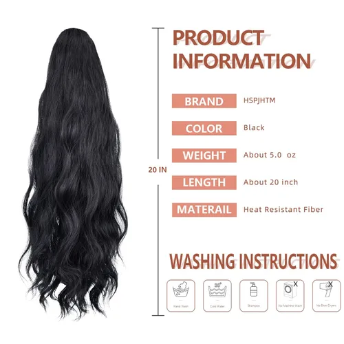 Miniatura 98 de Extensiones de cola de caballo de cabello rubio, extensiones de cola de caballo para mujer, pinza de extensiones de cabello rizado de 12 pulgadas