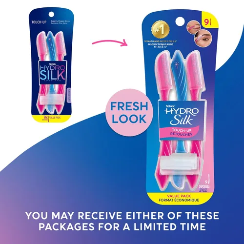 Miniatura 2 de Schick Hydro Silk - Herramienta de depilación Touch-Up con cubierta de precisión para cejas, 9 unidades Navaja de depilación, navajas faciales