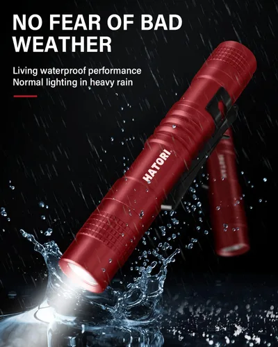 Miniatura 4 de HATORI Linterna LED brillante, súper mini linterna con luz de flash de alta lúmenes, luz de bolígrafo, linternas pequeñas para emergencias, linterna