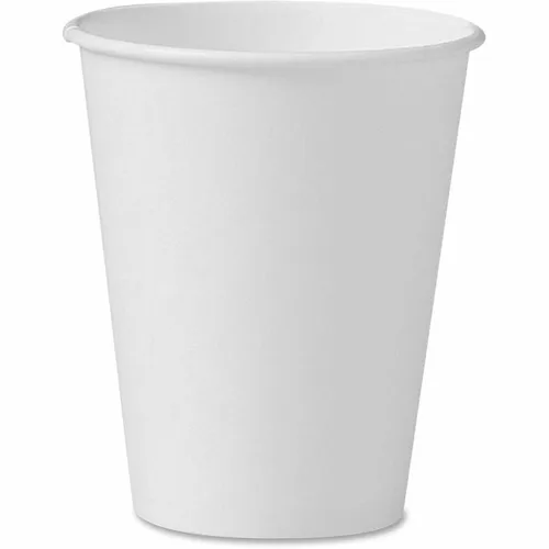 Vasos SOLO Cup Company 378W2050 de papel poliéster en una sola cara, 8 oz, color blanco, 50 por bolsa (estuche de 20 bolsas)